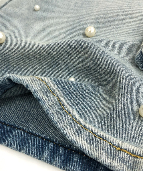 [SHEENA] обработка Denim брюки M sax голубой женский 