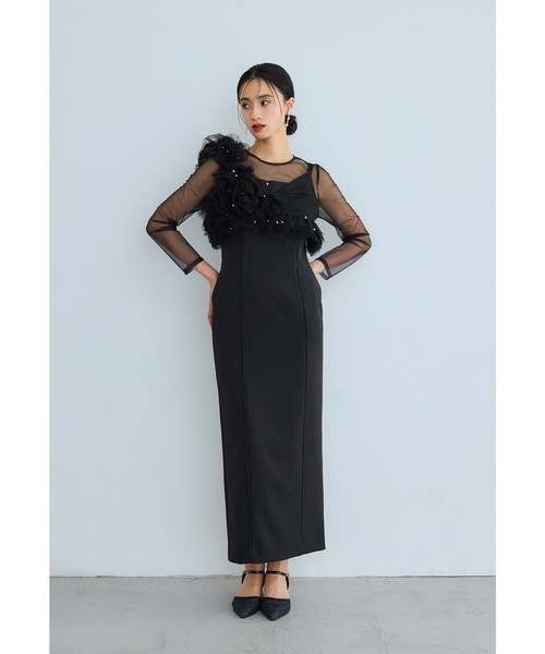 niana ドレス パールビスチェドレス 2点セット チュール フリル 結婚式