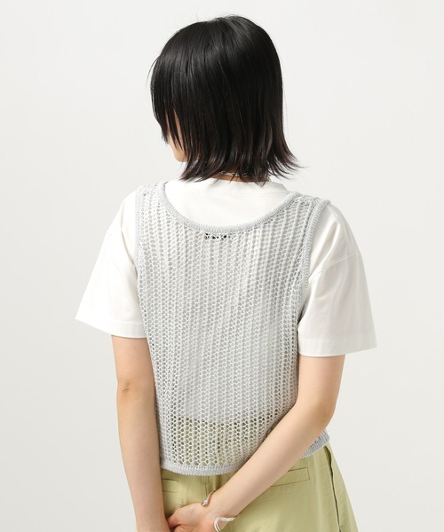 レディース メッシュ ラメ ベスト B:MING by BEAMS (B:MING by BEAMS) Mesh Lame Vest (Tops Vest