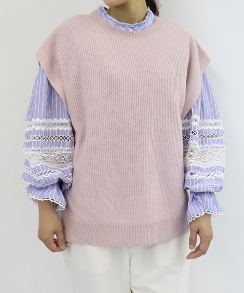 「haupia」 ニットポンチョ MEDIUM ブラック レディース_画像7