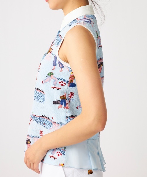 ブラウス シャツ 「Loudmouth/ラウドマウス」レディースニットサッカーノースリーブシャツ　ゴルフ レディース ブラウス シャツ 「Loudmouth/ラウドマウス」レディースニット