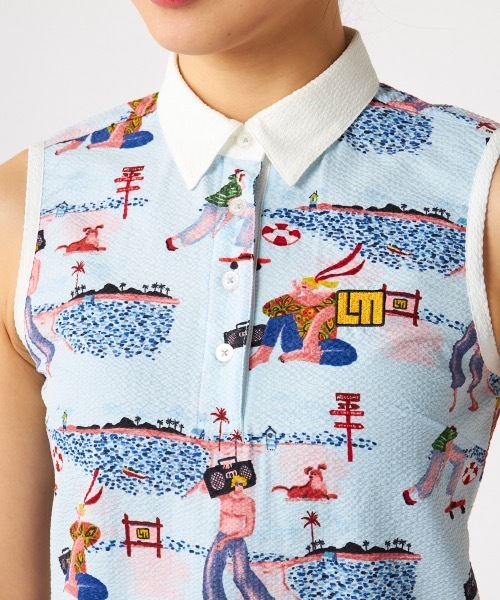 ブラウス シャツ 「Loudmouth/ラウドマウス」レディースニットサッカーノースリーブシャツ　ゴルフ レディース ブラウス シャツ 「Loudmouth/ラウドマウス」レディースニット