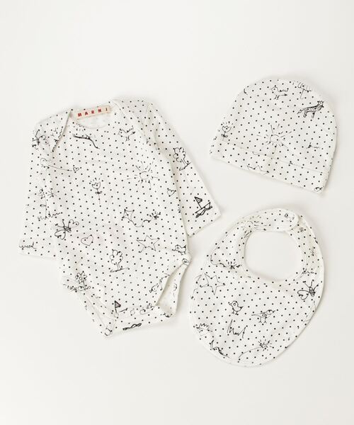 MARNI baby 2023SSロゴプリントロンパースセット MARNI ベビー服 ロンパース MARNI(マルニ)baby ロンパーススタイ