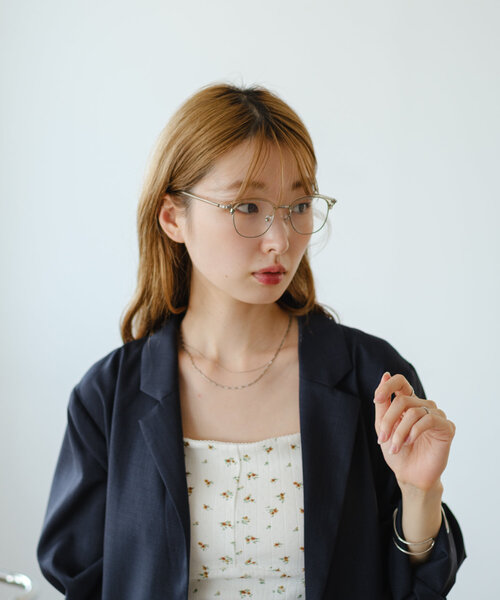 Kastane（カスタネ） 伊達メガネ メガネ 眼鏡 ハーフリムメガネ