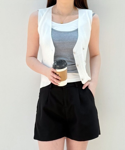 shoppinggo ベスト ジレ ニットベスト レディース 前開き