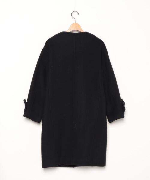 「Spick & Span」 ノーカラーコート 34 ブラック レディース_画像2