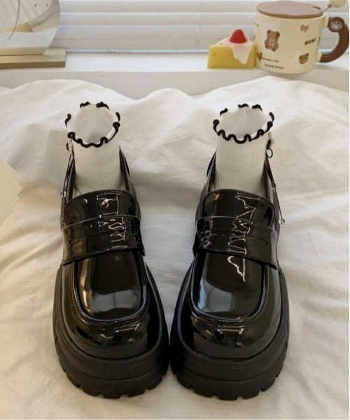 Mejoul ローファー 「2025秋冬新作」フェイクレザー エナメル 厚底