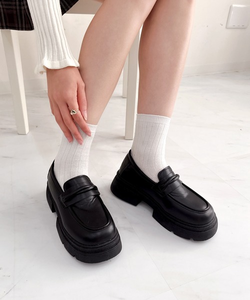 Mejoul ローファー 「2025秋冬新作」フェイクレザー エナメル 厚底