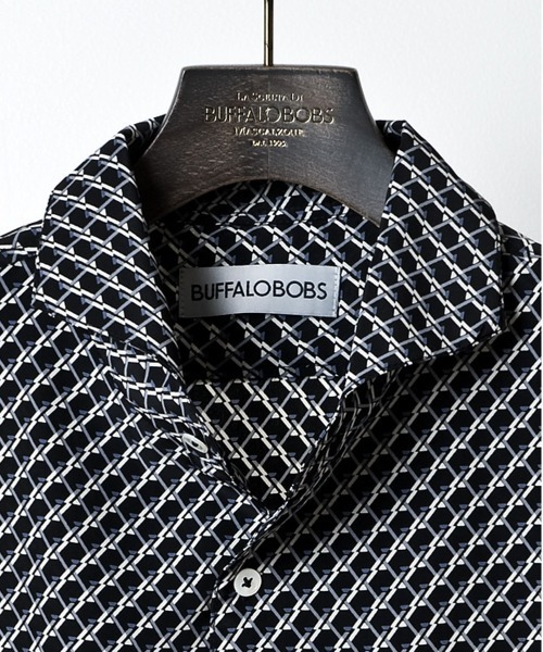 「BUFFALO BOBS」 半袖シャツ 2-3 ブラックミックス メンズ_画像4