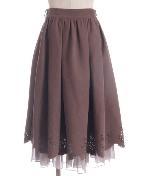 axes femme POETIQUE スカート スカラップ×カットワークスカート