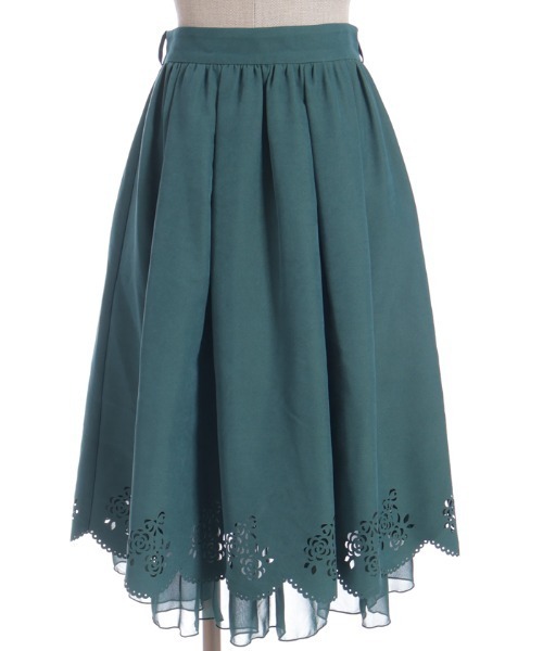 axes femme POETIQUE スカート スカラップ×カットワークスカート