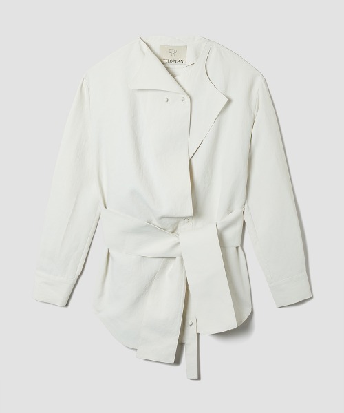【美品】  TELOPLAN / テーロプラン | Gaspar Layered Collar Shirts 半袖シャツ | F | ホワイト | レディース TELOPLAN / テーロプラン | 2021SS Gaspar Layered Collar Shirts