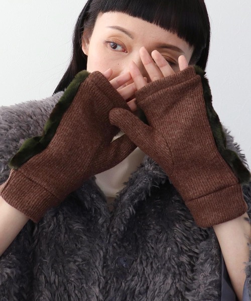 Three Four Time（スリーフォータイム） 手袋 ヒョウ柄指無しグローブ