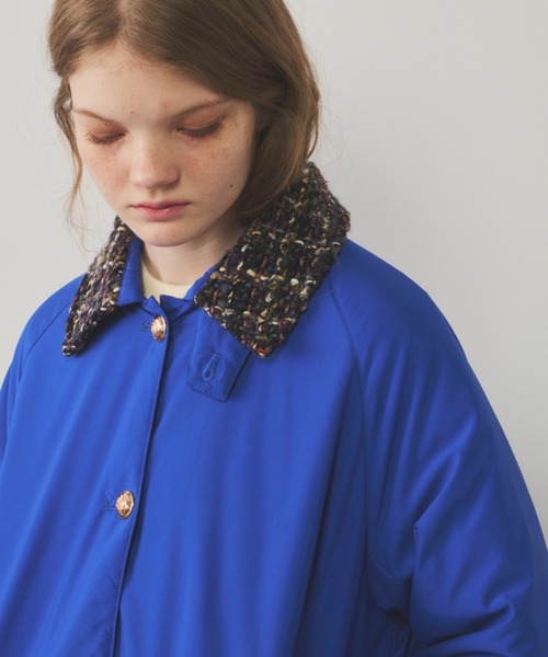 極美品 ブルックスブラザーズ ツイード コート 襟コーデュロイ 中綿 S