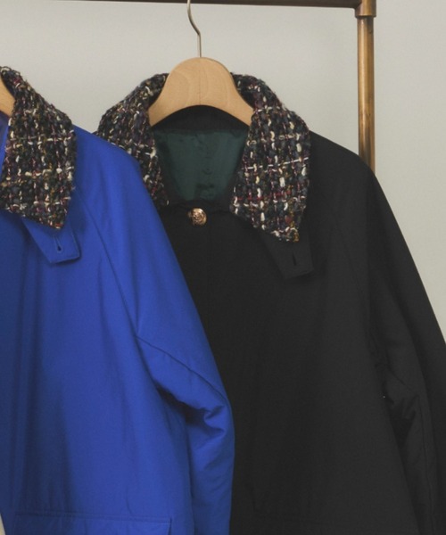 未使用　Unitage ツイード襟　中綿　ハーフコート Unitage（ユニテージ） ブルゾン アウター ツイード襟中綿ハーフコート