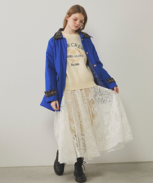 未使用　Unitage ツイード襟　中綿　ハーフコート Unitage（ユニテージ） ブルゾン アウター ツイード襟中綿ハーフコート