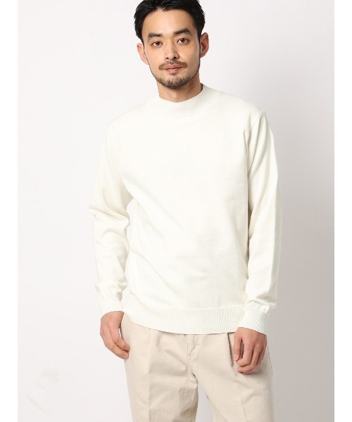 セーター ニット モックネックニット 長袖 ウォッシャブル ウール