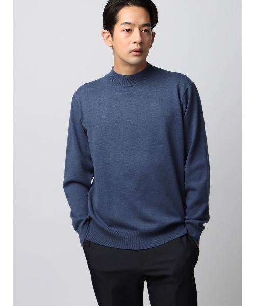 セーター ニット モックネックニット 長袖 ウォッシャブル ウール