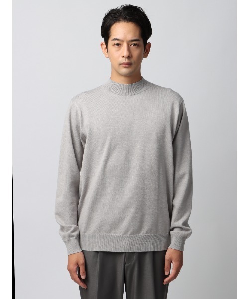 セーター ニット モックネックニット 長袖 ウォッシャブル ウール