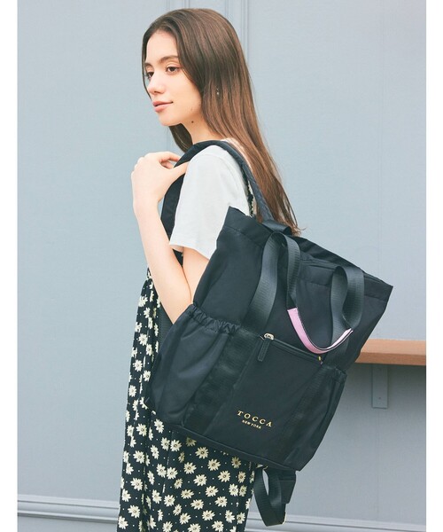 トッカ新品ブラック TOCCA LOGO MOTHERS BAG 2WAYバッグ トッカ新品ブラック TOCCA LOGO MOTHERS BAG 2WAYバッグ トッカ新品