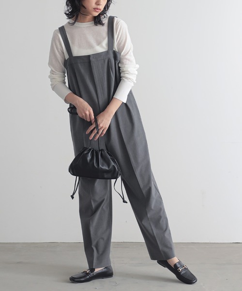 「for/c」 オーバーオール - チャコールグレー レディース_画像9