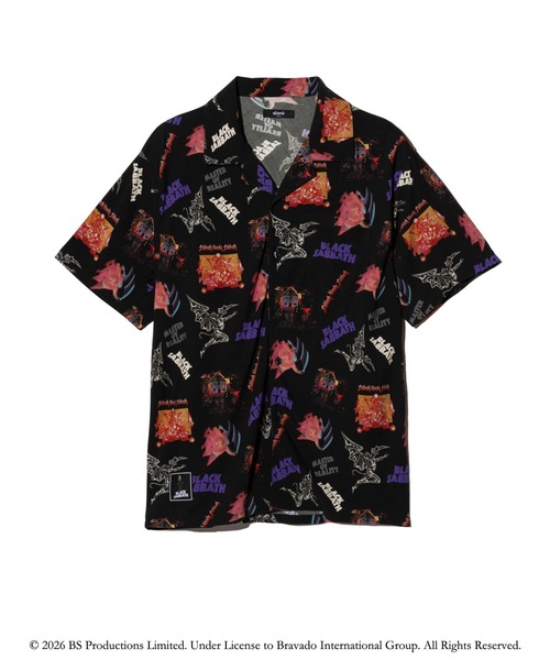 glamb（グラム） アロハシャツ シャツ 半袖 Black Sabbath Open Collar