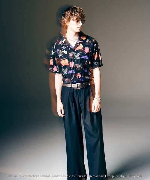 glamb（グラム） アロハシャツ シャツ 半袖 Black Sabbath Open Collar