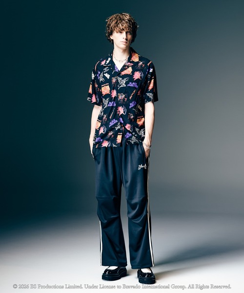 glamb（グラム） アロハシャツ シャツ 半袖 Black Sabbath Open Collar