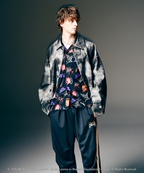 glamb（グラム） アロハシャツ シャツ 半袖 Black Sabbath Open Collar