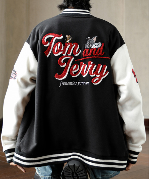 スタジャン 「neos」TOM＆JERRY トムとジェリー ルーズシルエット ロゴ