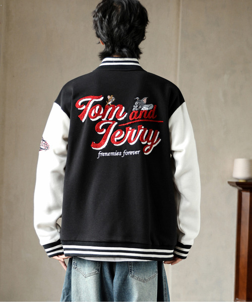 スタジャン 「neos」TOM＆JERRY トムとジェリー ルーズシルエット ロゴ