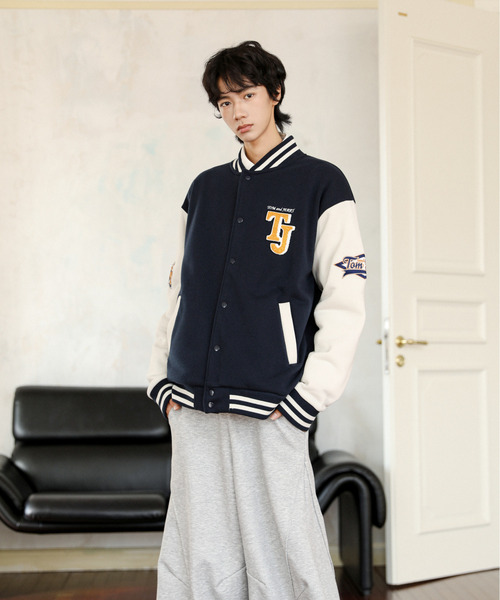 スタジャン 「neos」TOM＆JERRY トムとジェリー ルーズシルエット ロゴ