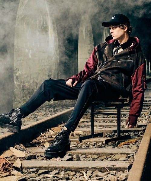 glamb（グラム） ライダースジャケット L ワイン メンズ : ZOZOTOWN