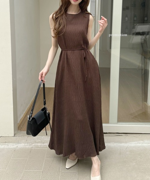 「Eclat one」 ノースリーブワンピース FREE ブラウン レディース_画像8