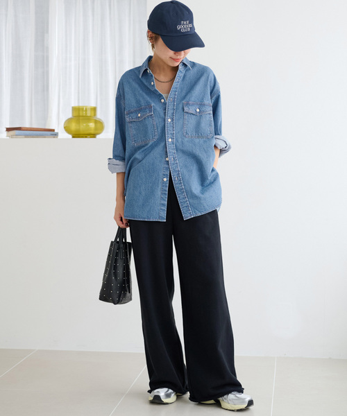 ジャーナルスタンダードレリューム デニムシャツ ロングシャツ ビッグシルエット JOURNAL STANDARD relume（ジャーナルスタンダード レリューム