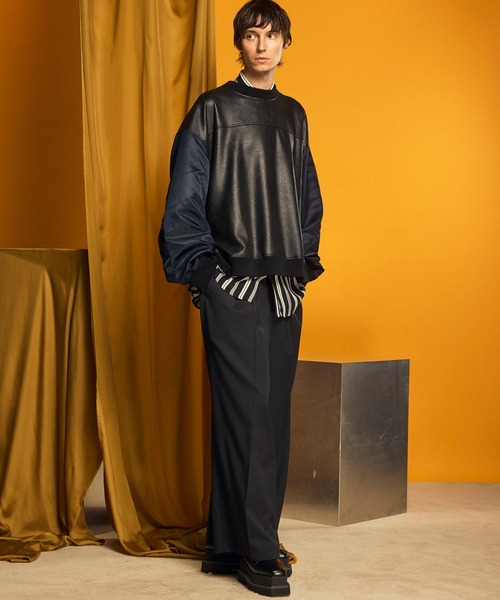 メゾンスペシャル レザー オーバー セットアップ ブルゾン スラックス パンツ ユニセックスアイテム》プライムオーバーレザーブルゾン 【MAISON