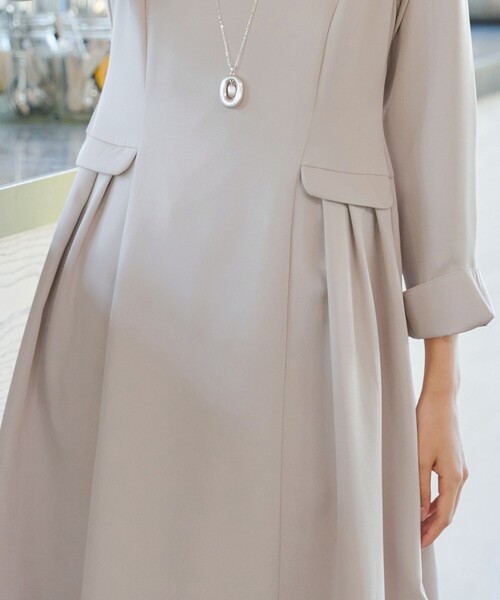 「Tiaclasse」 長袖ワンピース S グレイッシュベージュ レディース_画像5