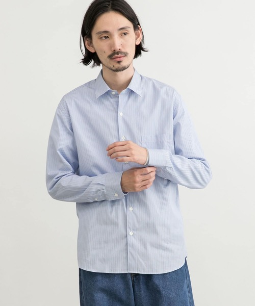 「THOMAS MASON」 長袖シャツ「URBAN RESEARCHコラボ」 SMALL ブルー メンズ_画像4