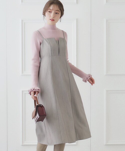 「couture brooch」 キャミソールワンピース 36 ネイビー レディース_画像2