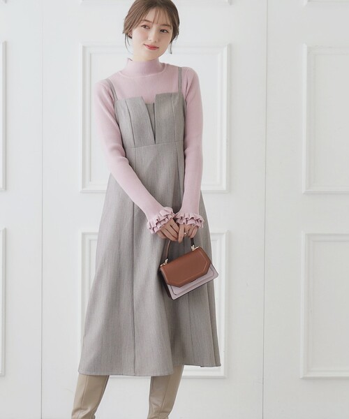 「couture brooch」 キャミソールワンピース 36 ネイビー レディース_画像6