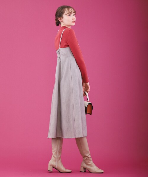 「couture brooch」 キャミソールワンピース 36 ネイビー レディース_画像9