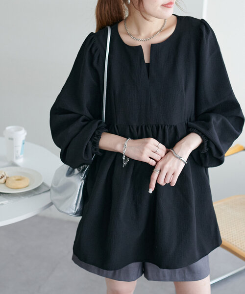 「DISCOAT」 長袖チュニック MEDIUM ブラック レディース_画像8