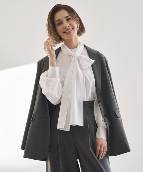 UNFILO（アンフィーロ） ブラウス シャツ 「取り外し可能なボウタイ