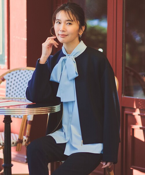 UNFILO（アンフィーロ） ブラウス シャツ 「取り外し可能なボウタイ