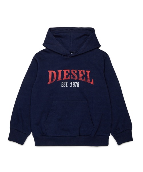 トレーナー 入学式 DIESEL（ディーゼル）Kids ＆ Junior ブランドロゴフーディーパーカー キッズ 子供服 男の子 女の子の画像
