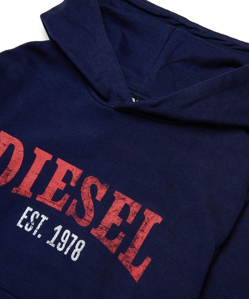 トレーナー 入学式 DIESEL（ディーゼル）Kids ＆ Junior ブランドロゴフーディーパーカー キッズ 子供服 男の子 女の子の画像