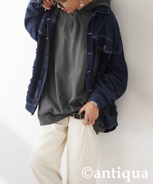 「antiqua」 スウェットカットソー ONESIZE カーキ レディースの画像5