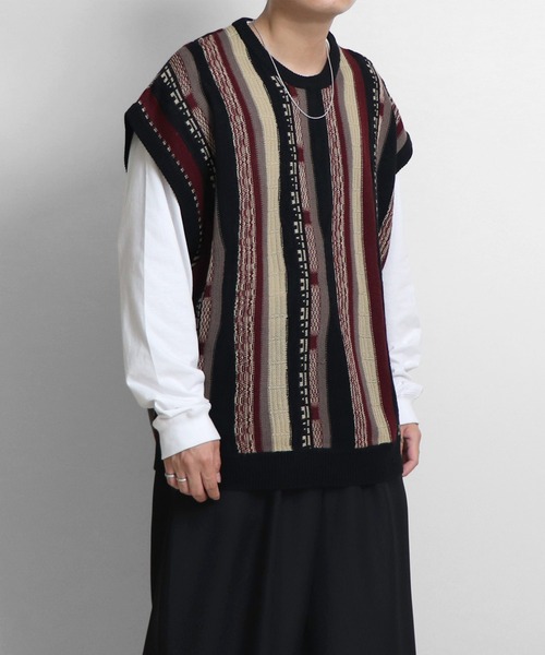 「Confirm」 ノースリーブニット L ブラック系その他 メンズ_画像3