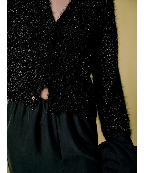 「MIESROHE」 ニットカーディガン ONE SIZE ネイビー レディース_画像4