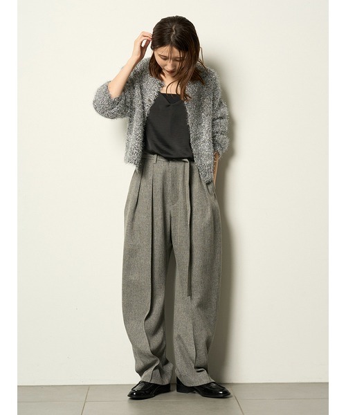 「MIESROHE」 ニットカーディガン ONE SIZE ネイビー レディース_画像6